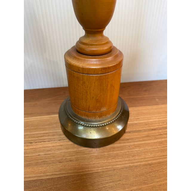 Brown Mid 20th Century Walnut Wood Table Lamps, a Pair For Sale - Image 8 of 12