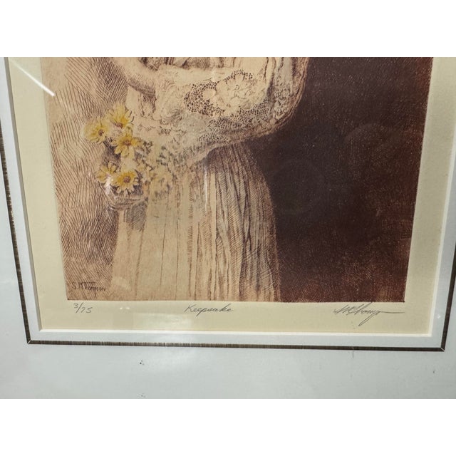Vintage Gold Framed s.m. Thompson Keepsake Limited Edition 3/75 Portrait Print For Sale - Image 4 of 6