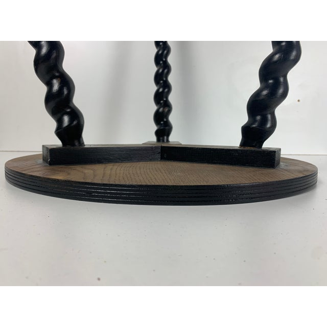 Mid-Century French Ebonized Turned Wood Side Table with Cork Screw Legs, 1950s For Sale - Image 14 of 15