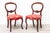 Wood Pair Early 20th C Walnut Balloon Back Side Chairs With Red Upholstery For Sale - Image 7 of 7