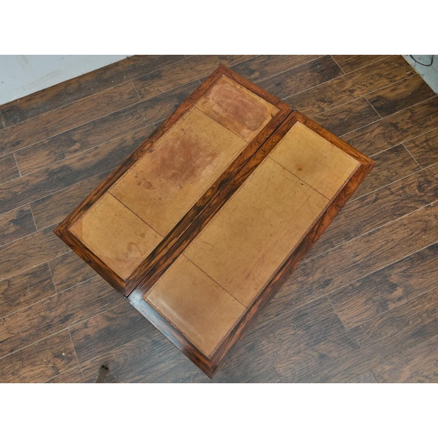 19th Century English Rosewood Campaign-Style Desk With Leather Writing Surface For Sale In Atlanta - Image 6 of 14