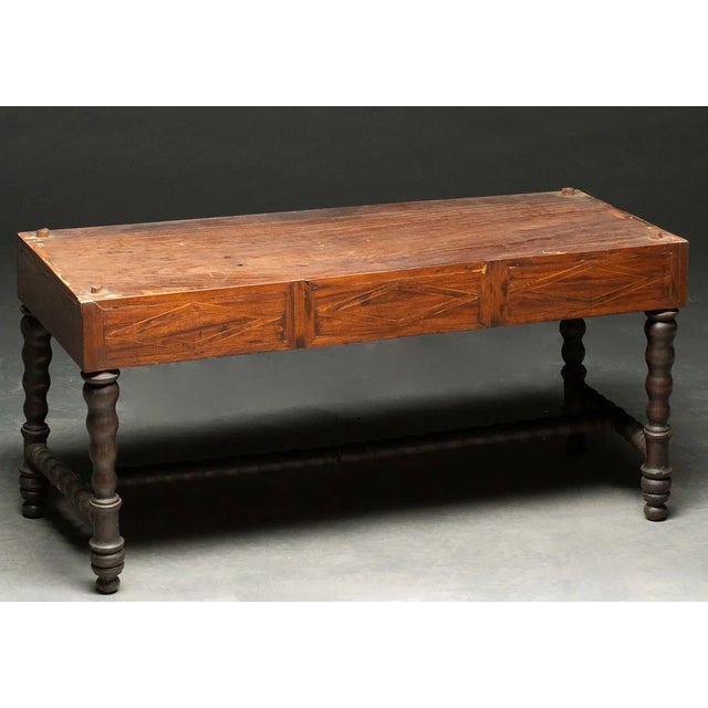 Late 18th Century 18th C. Portuguese Contador Com Trempe Chest on Stand Wood Parquetry For Sale - Image 5 of 18