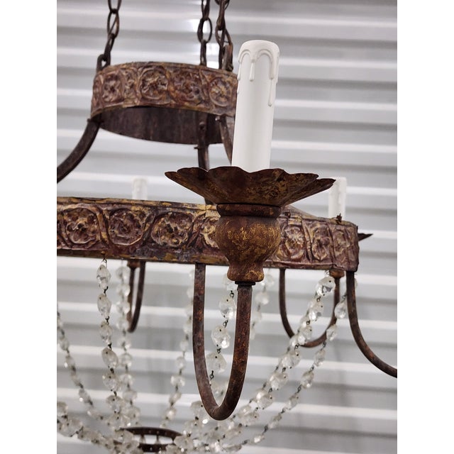 Copper Niermann Weeks Iron & Crystal Chandelier For Sale - Image 8 of 17