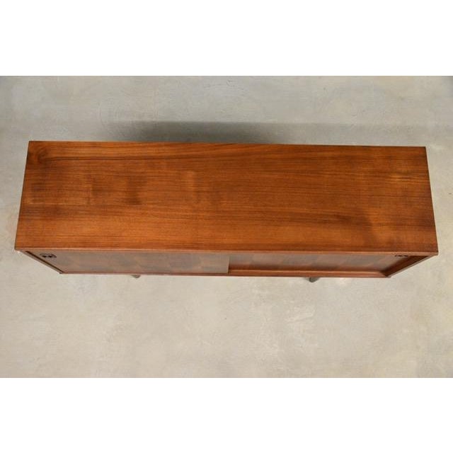 Wood Refinished 59” Danish Modern Teak Credenza For Sale - Image 7 of 11