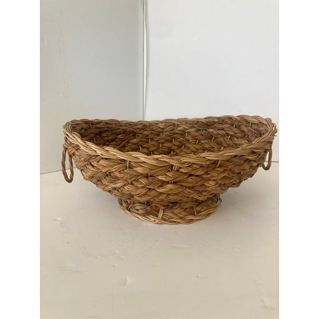Boho Chic Boho Chic Rush Oval Centerpiece With Wicker Rings For Sale - Image 3 of 9
