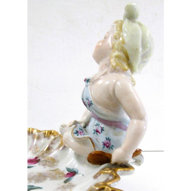 White Antique German Meissen Porcelain Candy Dish With Bathing Woman Von Schierholz For Sale - Image 8 of 11