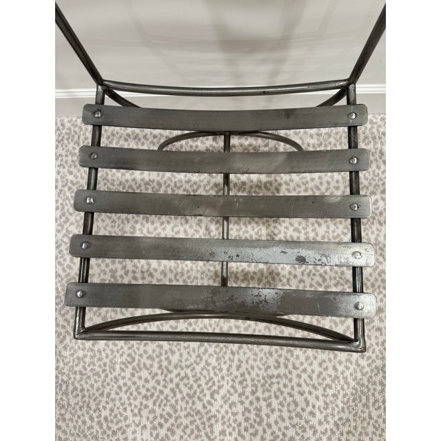 1970s Set of 4 Italian Metal/Steel Klismos Curule Dining Chairs, Indoor/Outdoor For Sale - Image 5 of 9