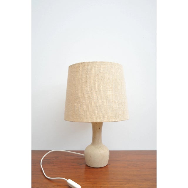 Small Table Lamp with Travertine Foot For Sale - Image 6 of 6