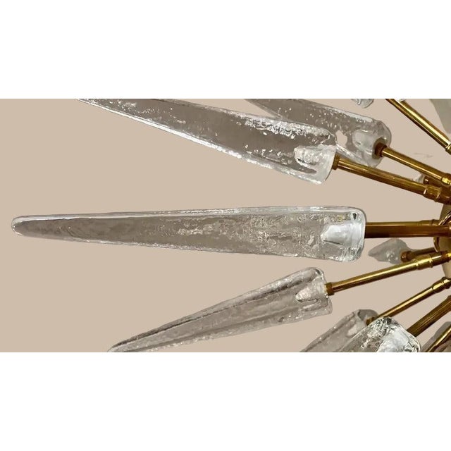 Murano Italian 51-Tip Murano Glass Sputnik Chandelier, Clear Transparent For Sale - Image 4 of 5