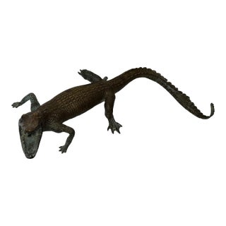 French Early 20th Century Bronze Crocodile Fountain Head Garden Sculpture After Antoine-Louis Barye For Sale