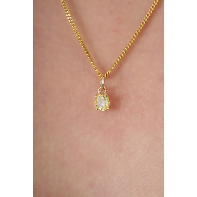 Not Yet Made - Made To Order Oval Cut Yellow Diamond Solitaire Charm Pendant in 14k Yellow Gold For Sale - Image 5 of 14