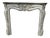 Louis XV Style Fireplace in White Carrara Marble, 1800s For Sale