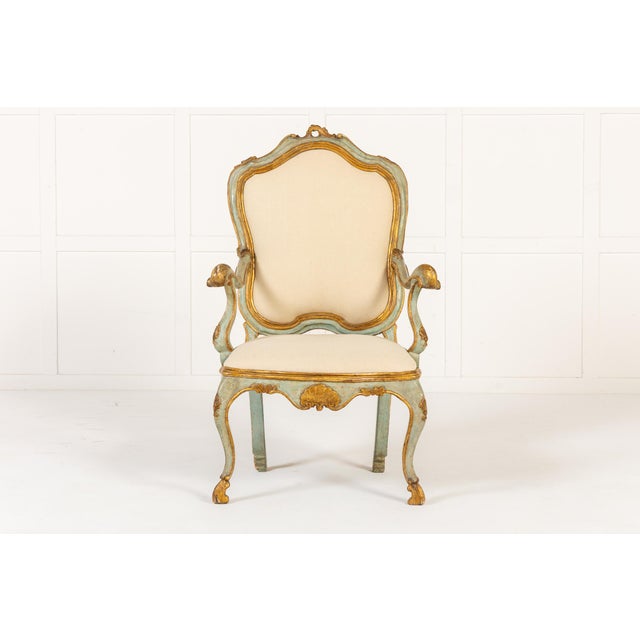 Set of Antique Italian Painted Chairs, 1700s For Sale - Image 12 of 14