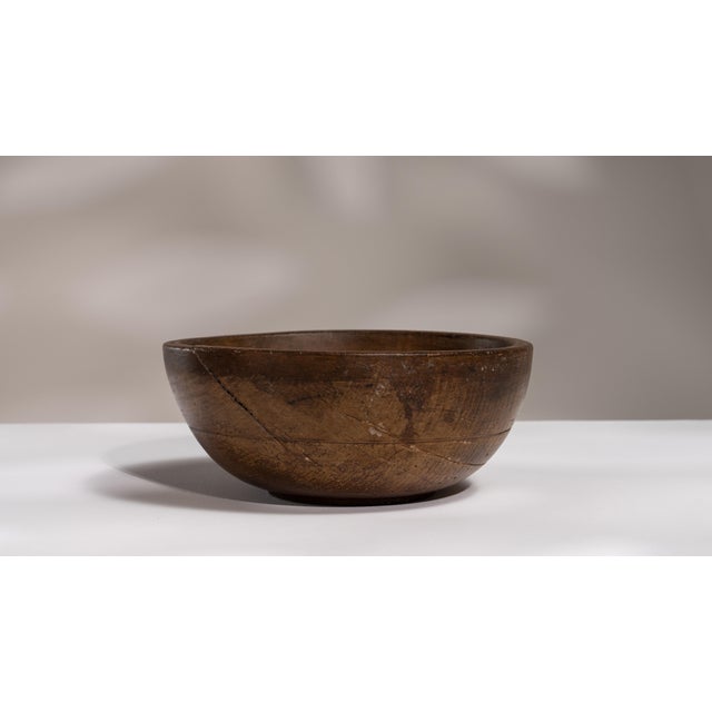 Mid 20th Century Denmark Brown Teak Decorative Bowl For Sale - Image 11 of 15