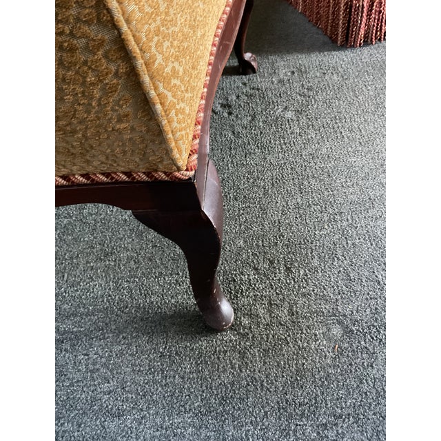Wing Chair With Ottoman and 2 Pillows Included For Sale - Image 9 of 13