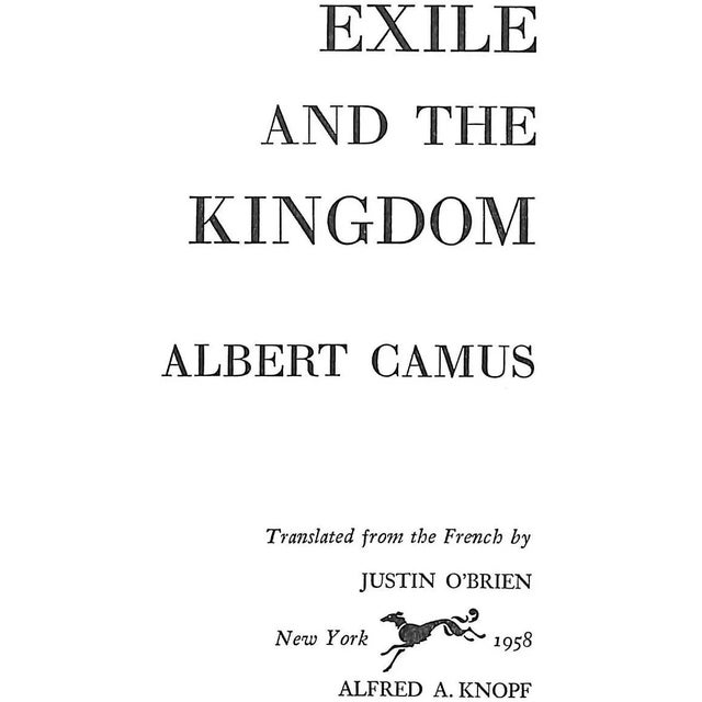 Traditional "Exile and the Kingdom" 1958 Camus, Albert For Sale - Image 3 of 5