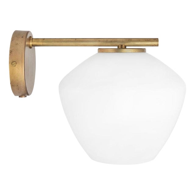 DK Wall Lamp in Brass & Glass by Henrik Tengler for Konsthantverk For Sale