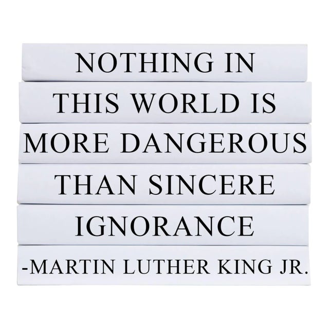Decorative Books - Quote Book Stack - "Dangerous Ignorance" For Sale