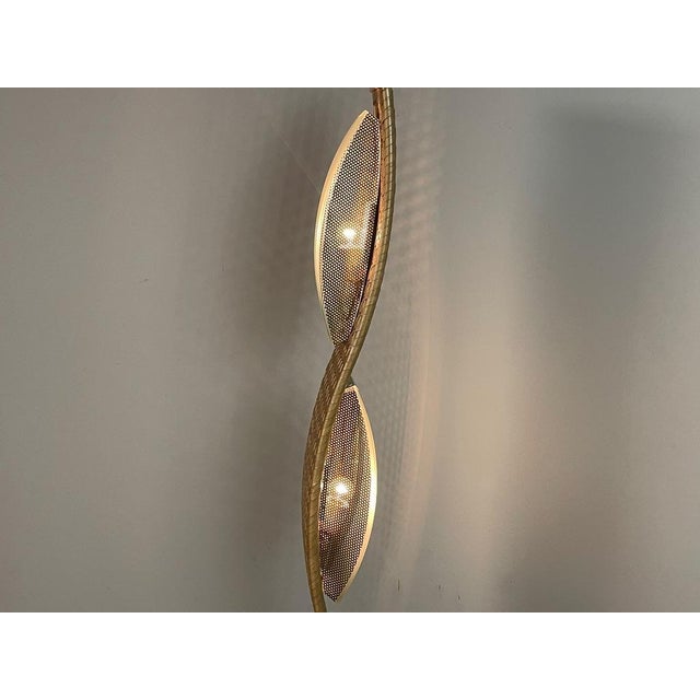 Brown Italian Sculptural Woven Cane Floor Lamp, 1980s For Sale - Image 8 of 13