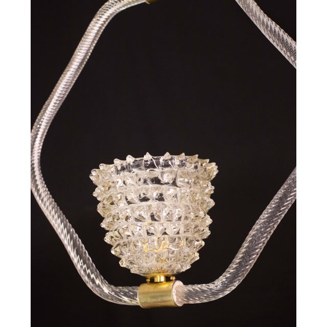 Glass Clear Rostrato Murano Glass Chandelier by Barovier & Toso, 1940s For Sale - Image 7 of 13