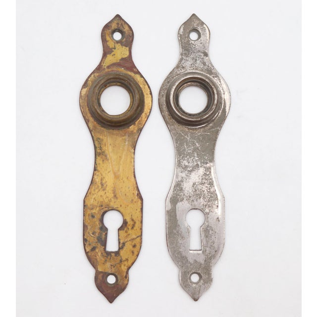 Brass Mid 20th Century Traditional Brass Passage Door Knob Set For Sale - Image 8 of 9