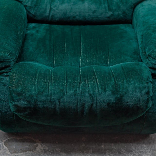 Italian Green Velvet Lounge Chairs,1970s, Set of 2 For Sale - Image 10 of 15