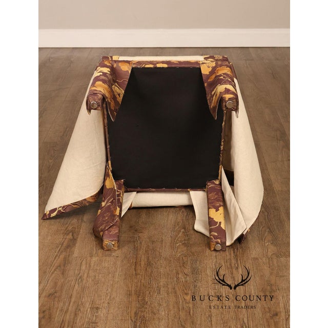 Pair of Upholstered Parsons Style Dining Chairs For Sale - Image 9 of 16