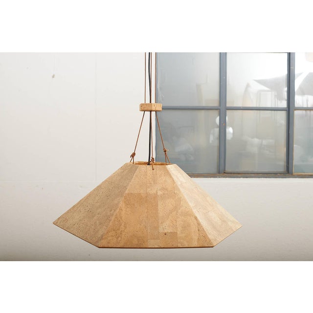 Zanil Pendant Lamp in Cork by Wilhelm Zannoth for Ngo Maurer, 1974 For Sale - Image 12 of 13