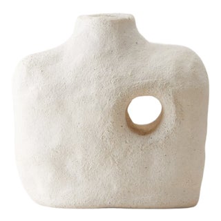 Contemporary Handmade Ceramics Vivian Vase in Raw Blanc For Sale