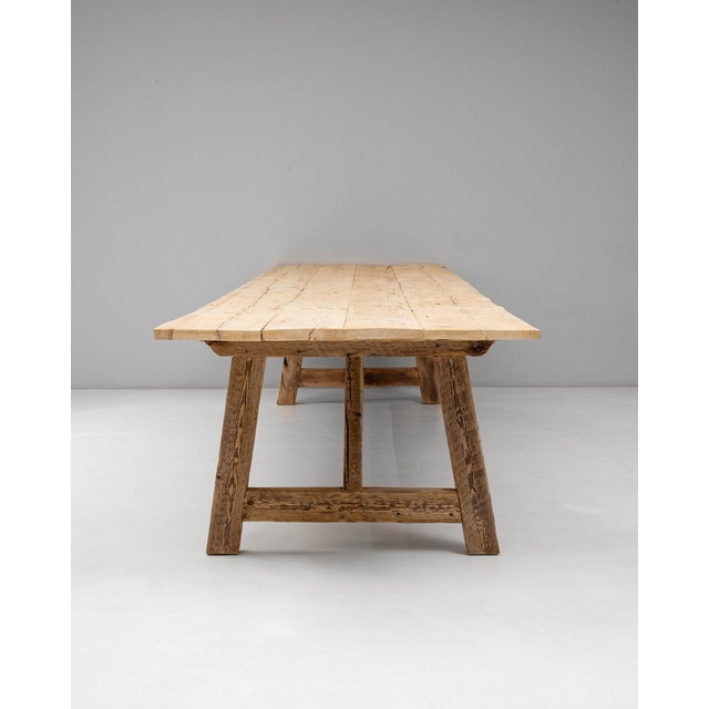 19th Century Poland Traditional Tan Wood Dining Table For Sale In Greensboro - Image 6 of 11