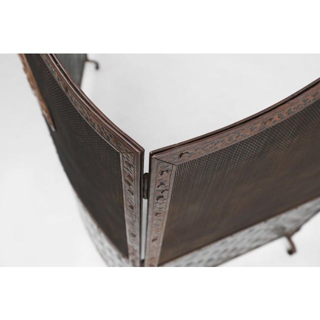 French Art Deco Wrought Iron Fireplace Screen, 1890s For Sale - Image 12 of 16
