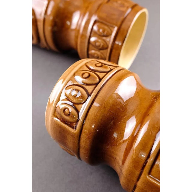 Brown Vintage Ceramic Vases from VEB BKK, 1970s, Set of 2 For Sale - Image 8 of 12