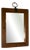 Brutalist Mirror in Oak with Metal Ring, 1960s For Sale