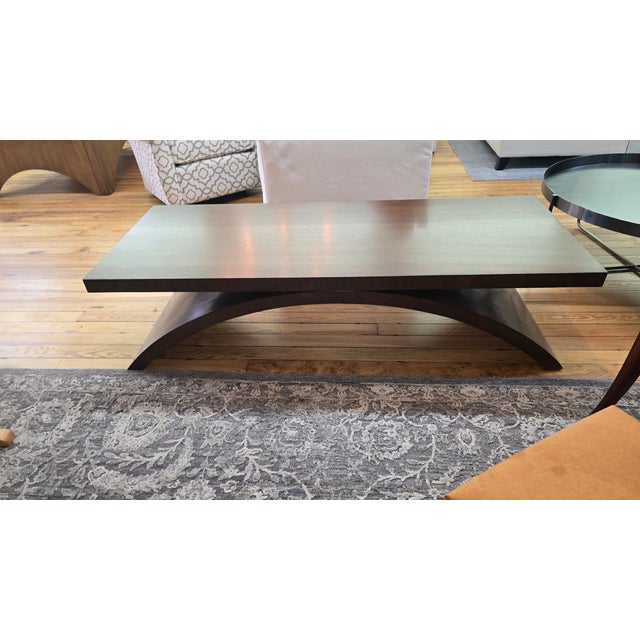 Modern Kravet Ray Coffee Table in Walnut For Sale - Image 3 of 7