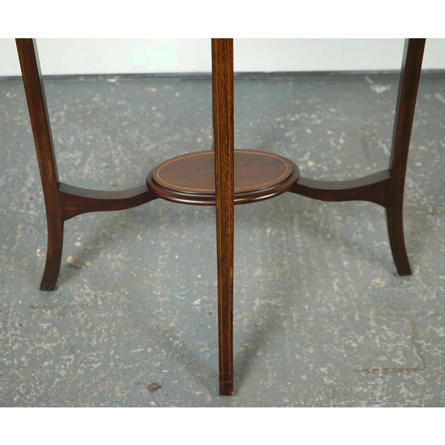Oval Hardwood Side Plant Table For Sale - Image 5 of 13