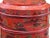 Wood Vintage Chinese Red Golden Scenery Graphic Round Wood Stack Basket Table For Sale - Image 7 of 12