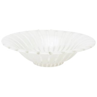 Vintage Murano Veninil Glass Bowl With White Pinwheel Design, 1960's For Sale