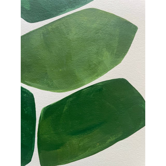 Abstract minimalist acrylic painting on French hand crafted cotton paper. Framed in a gold frame. All works on paper are...