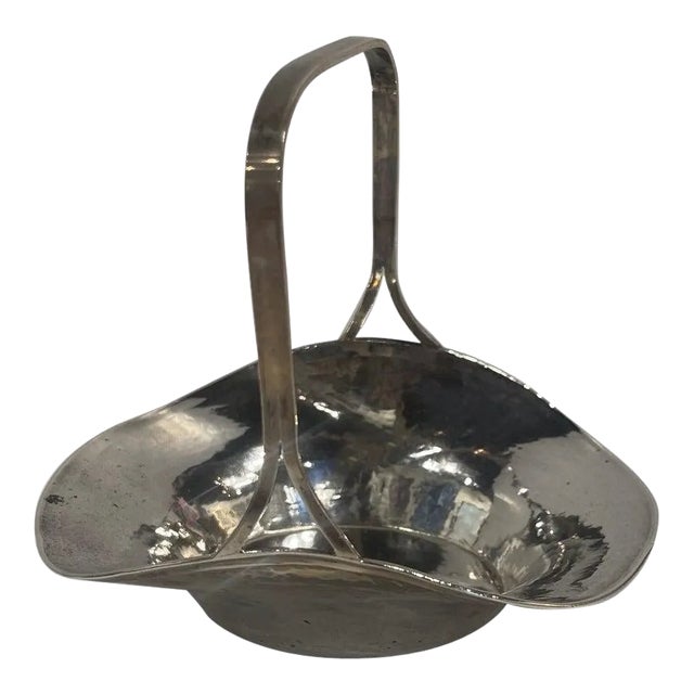 Sterling Silver Basket with Handled, Early 20th Century For Sale