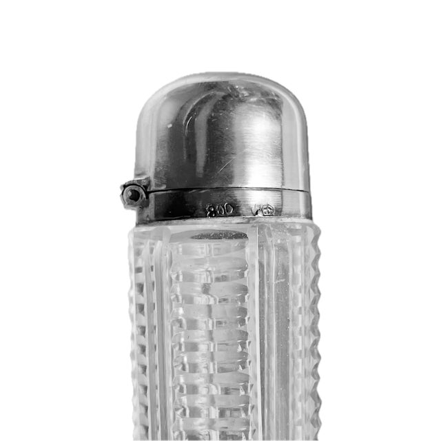 Vintage Art Deco Silver & Crystal Flacons Set For Sale - Image 11 of 12