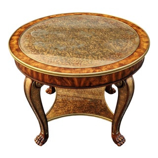 Large Theodore Alexander Eglomise Collection Center Table For Sale