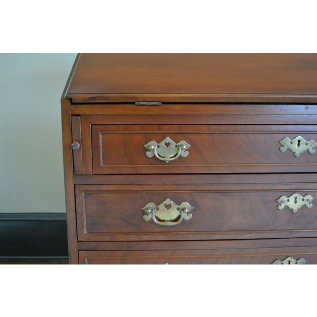 Thomas Chippendale 20th Century Mahogany Slant Front Secretary Desk For Sale - Image 4 of 9