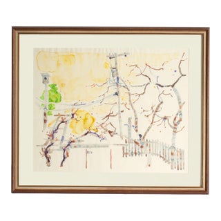 Abstract Watercolor Painting by Walter Sorge For Sale