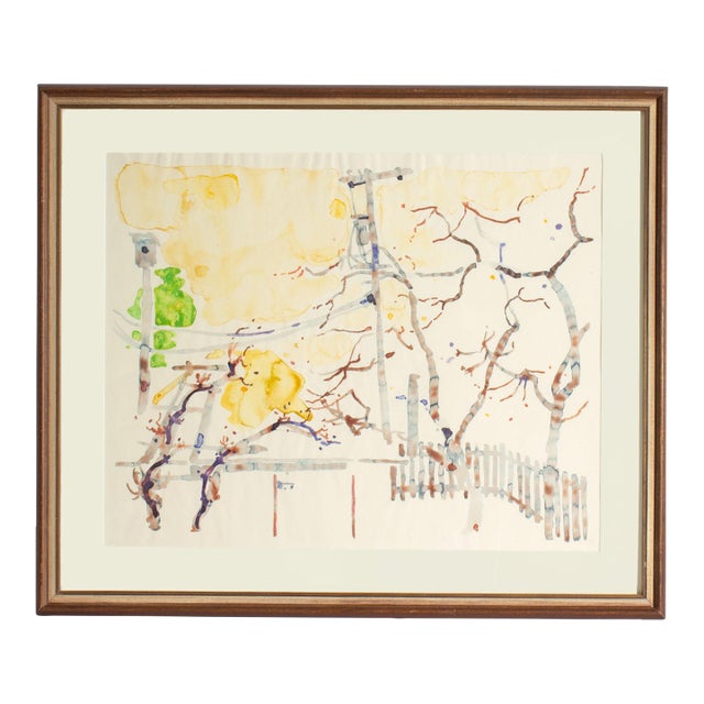 Abstract Watercolor Painting by Walter Sorge For Sale