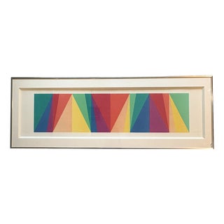 1970s Max Bill Signed Limited Edition Geometric Rainbow Abstract Lithograph Painting 68/100 For Sale