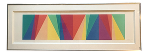1970s Max Bill Signed Limited Edition Geometric Rainbow Abstract Lithograph Painting 68/100