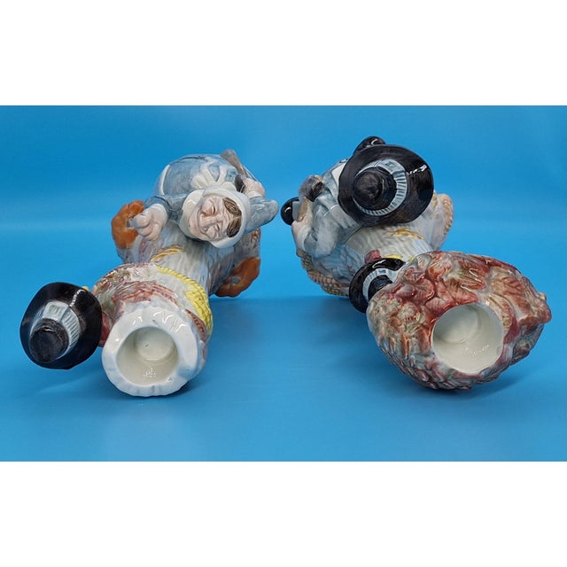 Vintage Fitz and Floyd Pilgrims Progress Candlestick Holders - A Pair For Sale - Image 10 of 12