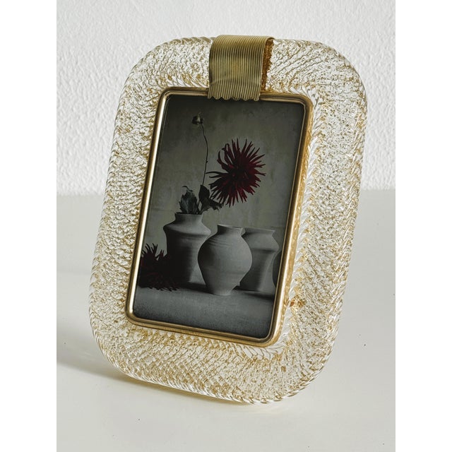 1990s Italian Gilt Murano Glass Twist Picture Frame from Barovier & Toso, 1990s For Sale - Image 5 of 13