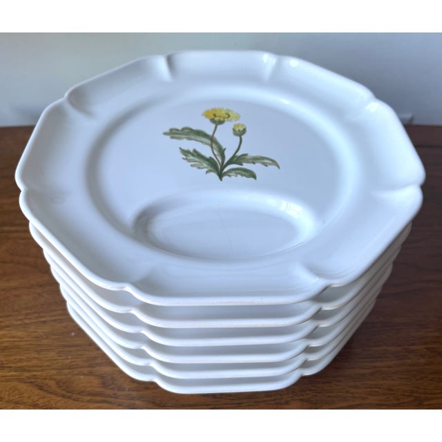 Motton Gien Hand-Painted French Faience Asparagus Plates-Set 6 For Sale - Image 13 of 14