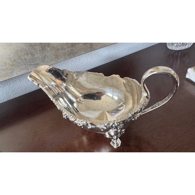 Vintage Godinger Silver-Plated Ornate Gravy Boat For Sale - Image 10 of 10